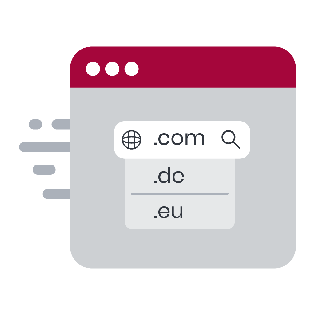 Wählen Sie bei uns aus über 1.000 Domainendungen